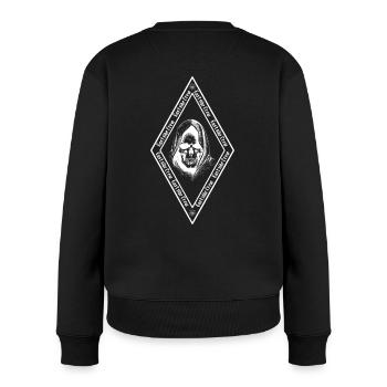Raute Biker - Frauen Premium Bio Pullover - Schwarz - Hinten - Julia (174cm)