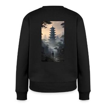 Apocalyptic adventure with temple - Women's Premium Organic Jumper - black - Back - Julia (174cm)