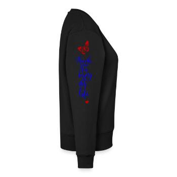 Merci d’être dans ma vie, merci - Pull Premium bio Femme - noir - Droite - Julia (174cm)