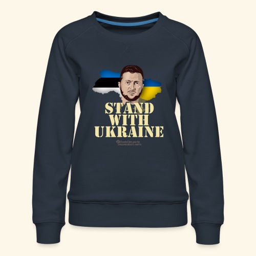 Selenskyj T-Shirt Estland Stand with Ukraine - Frauen Premium Pullover