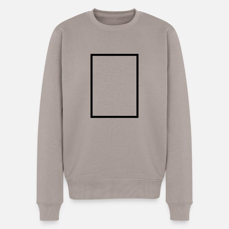 Rechteck - Männer Premium Bio Pullover - Taupe