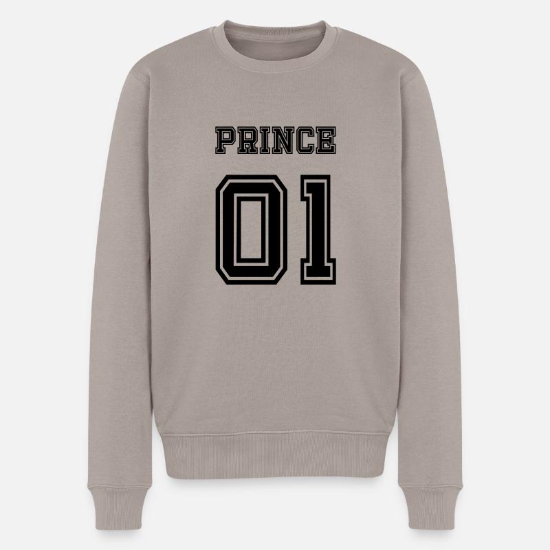 PRINCE 01 - Männer Premium Bio Pullover - Taupe