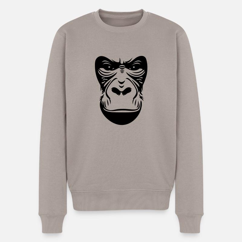 Gorilla - Männer Premium Bio Pullover - Taupe