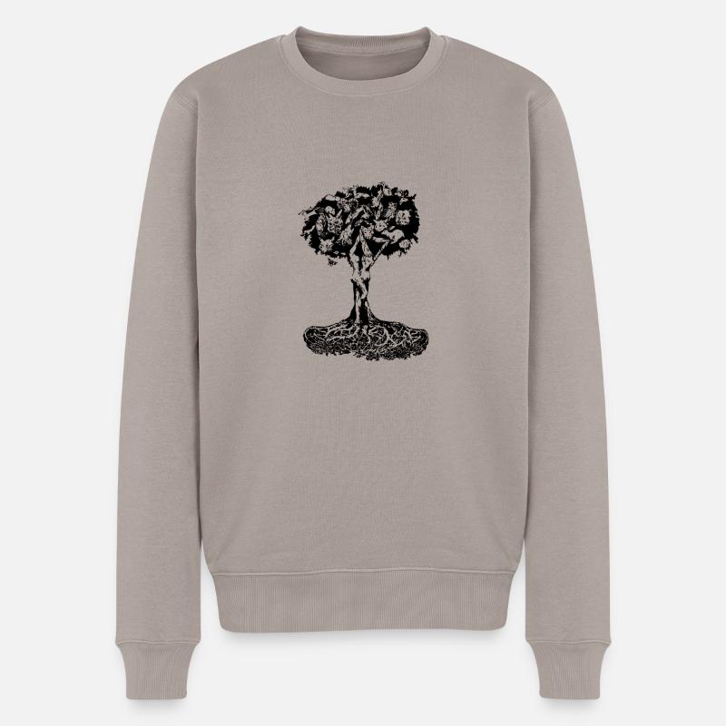 Synergiebaum - Männer Premium Bio Pullover - Taupe