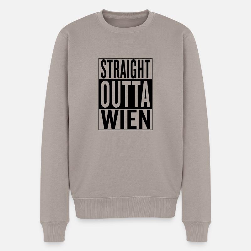 straight outta Wien - Männer Premium Bio Pullover - Taupe
