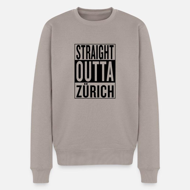 straight outta Zürich - Männer Premium Bio Pullover - Taupe