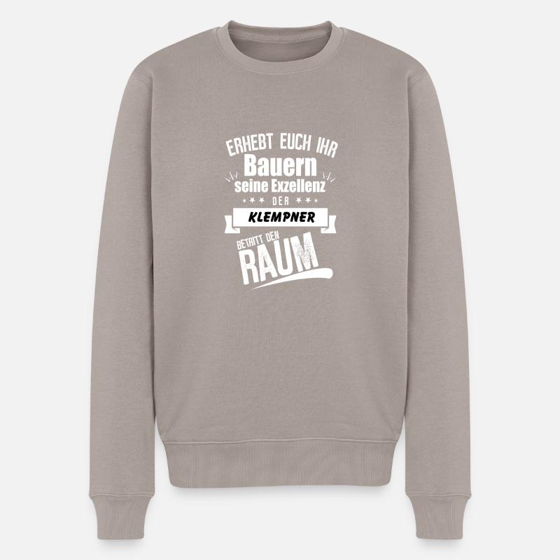 Klempner - Männer Premium Bio Pullover - Taupe