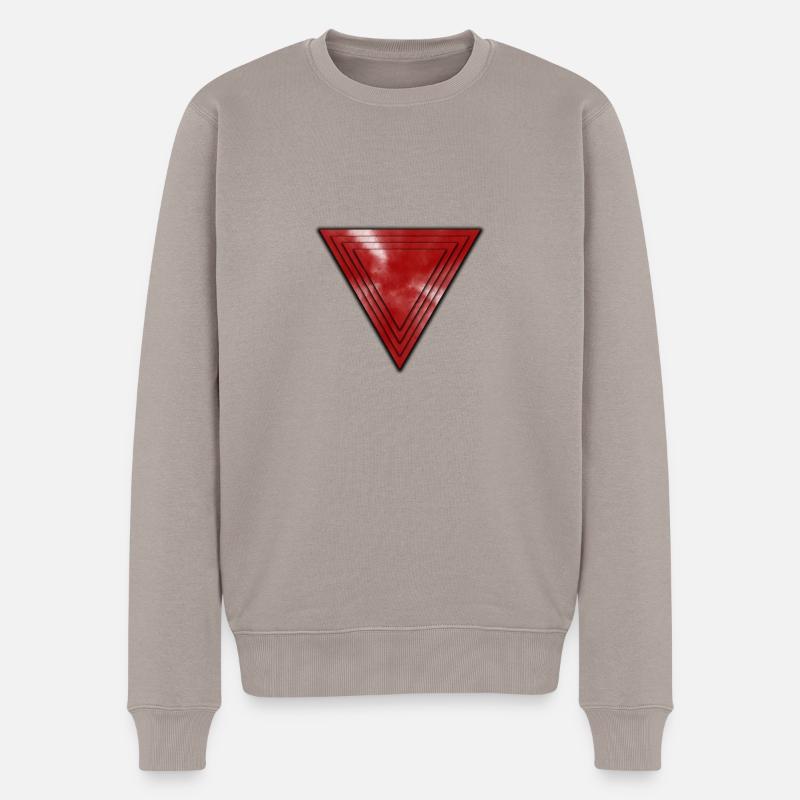Pyramide abstraite en rouge - Pull Premium bio Homme - taupe