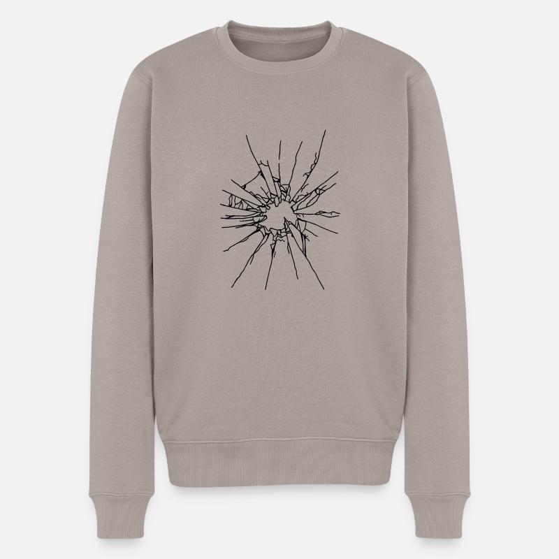 broken glass - Männer Premium Bio Pullover - Taupe