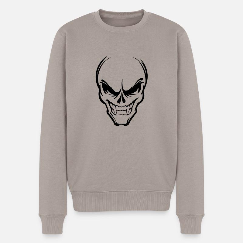 Skull - Männer Premium Bio Pullover - Taupe