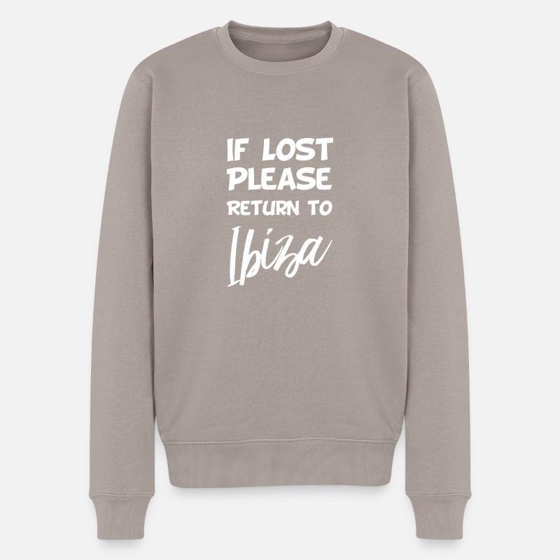 If lost - Ibiza - Männer Premium Bio Pullover - Taupe