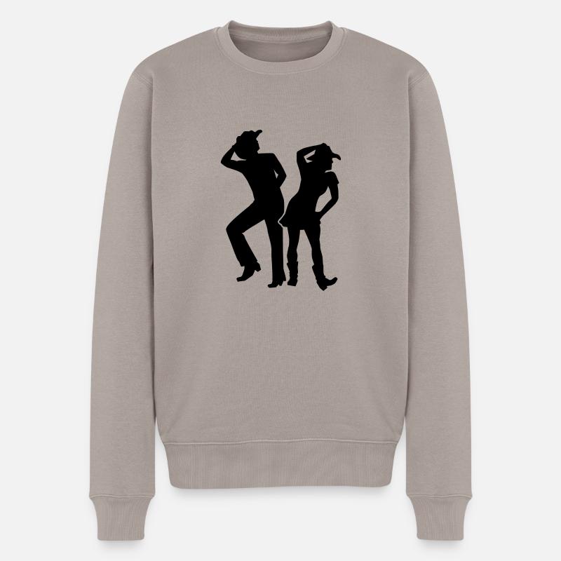Line dance - Männer Premium Bio Pullover - Taupe