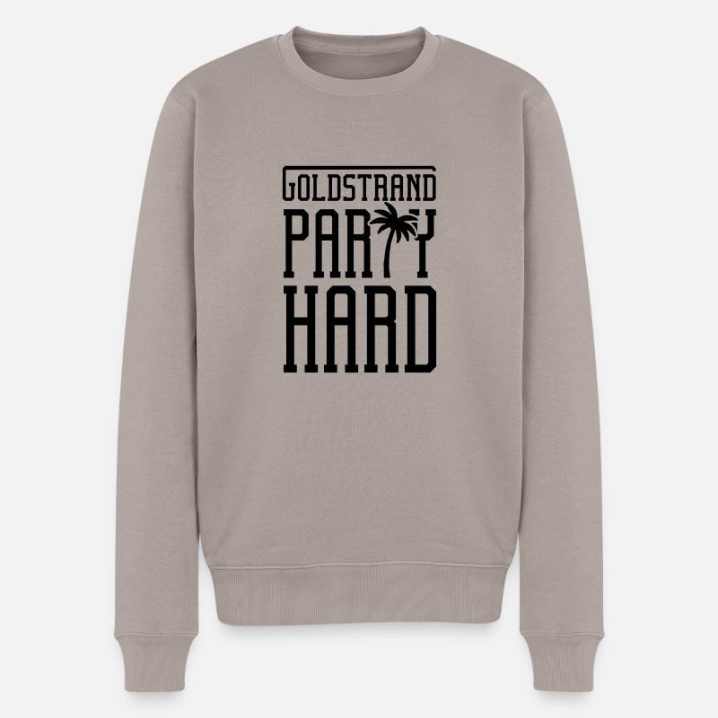 goldstrand party hard - Männer Premium Bio Pullover - Taupe