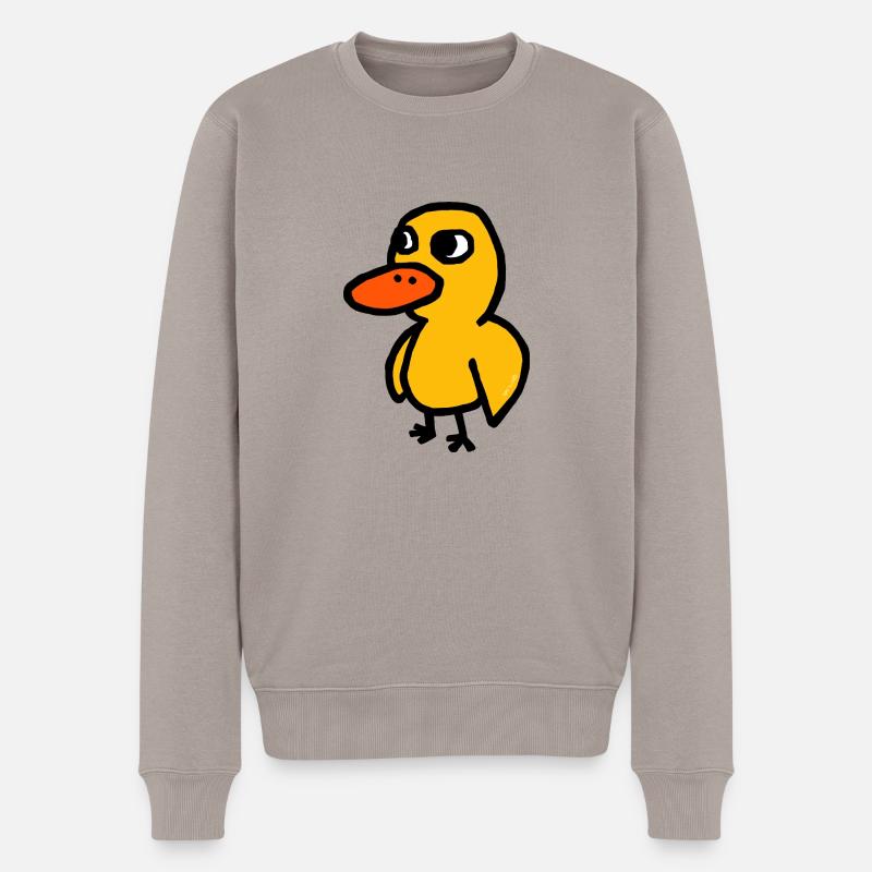 Karikatur Ente - Männer Premium Bio Pullover - Taupe