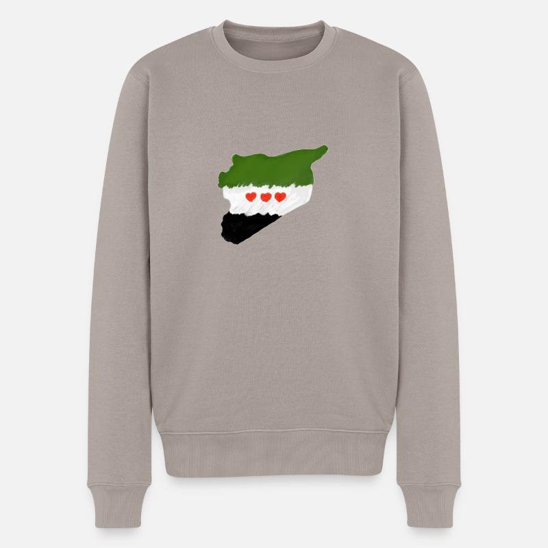 Free Syria سوريا حرة - Männer Premium Bio Pullover - Taupe