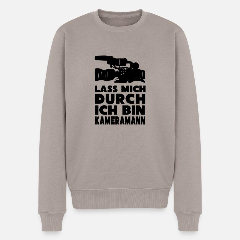 Kameramann - Männer Premium Bio Pullover - Taupe