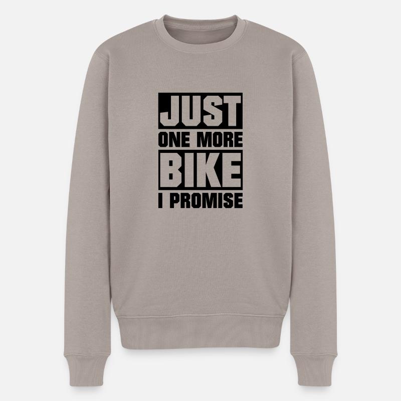 just one more bike - Männer Premium Bio Pullover - Taupe