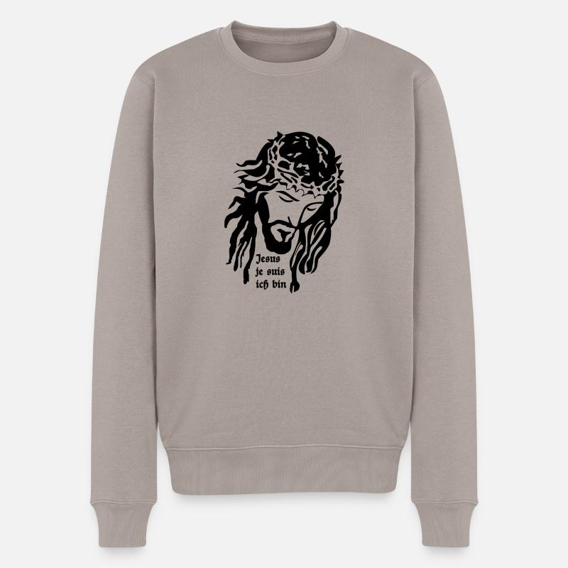 Jésus - Pull Premium bio Homme - taupe