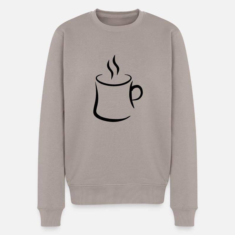 Kaffee - Männer Premium Bio Pullover - Taupe