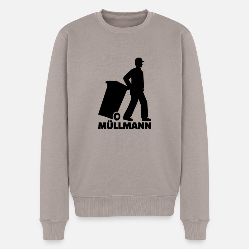 Müllmann - Männer Premium Bio Pullover - Taupe
