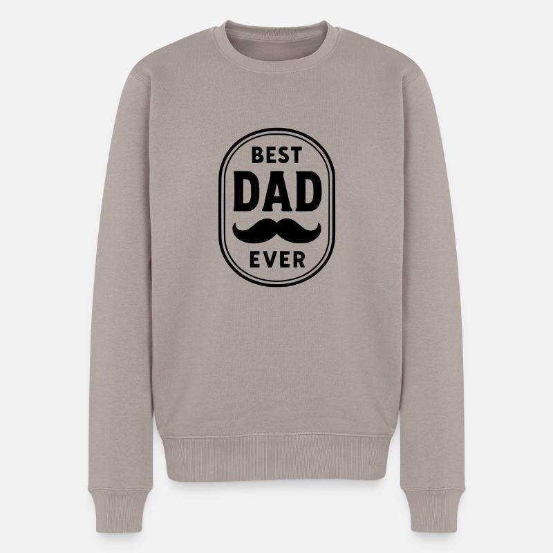 Bester Vater aller Zeiten - Männer Premium Bio Pullover - Taupe