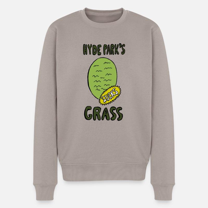 Hyde Park Grass KOTZEN - Männer Premium Bio Pullover - Taupe