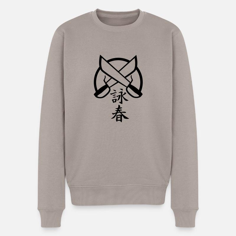 Wing Chun 5 - Männer Premium Bio Pullover - Taupe