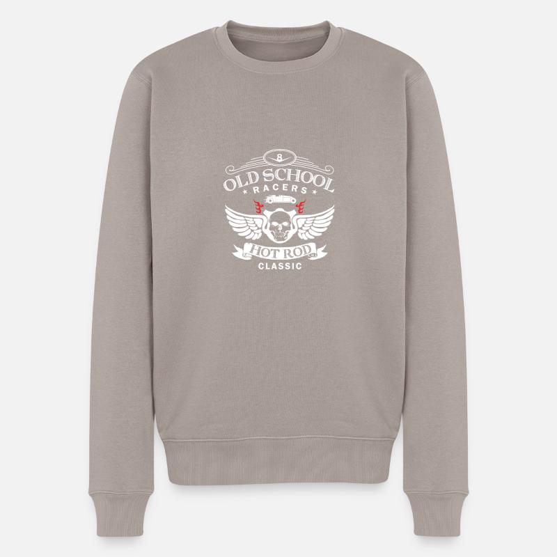 Oldschool Hot Rod Racing - Männer Premium Bio Pullover - Taupe