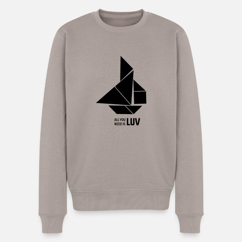 All you need is Luv - Männer Premium Bio Pullover - Taupe