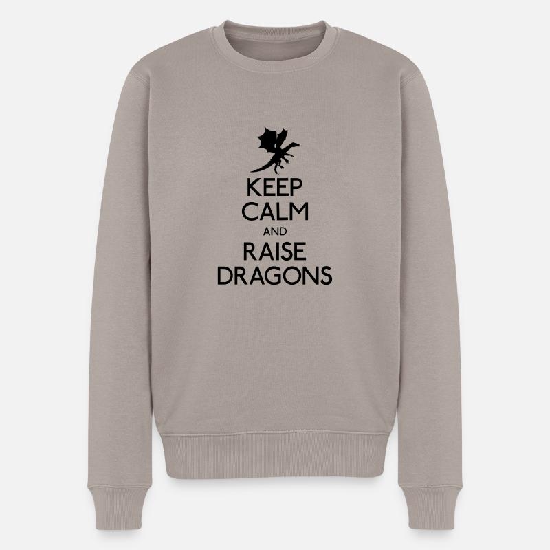 Keep calm dragons - Pull Premium bio Homme - taupe