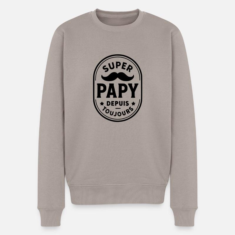 Super papy depuis toujours - Pull Premium bio Homme - taupe