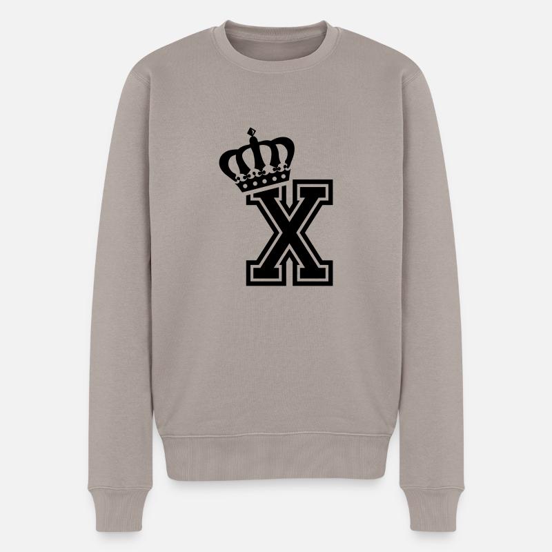 Buchstabe X - Männer Premium Bio Pullover - Taupe