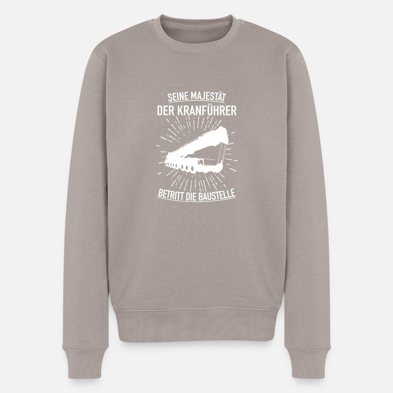 MAJESTÄT KRANFÜHRER - Männer Premium Bio Pullover - Taupe