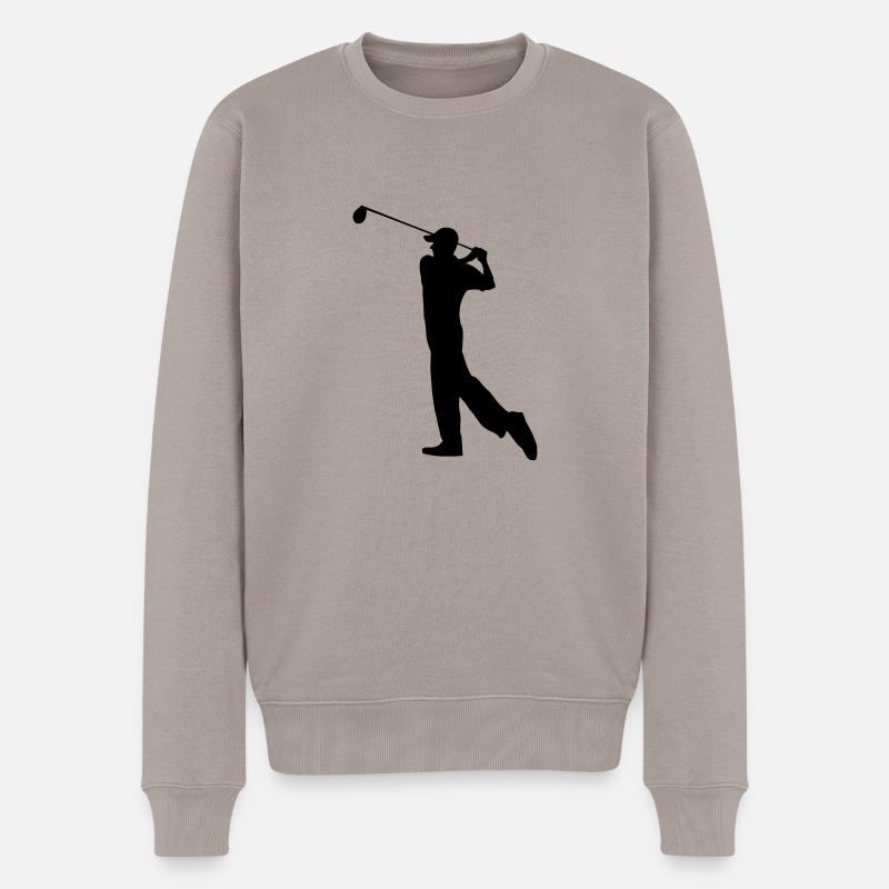 Golf - Golfball - Männer Premium Bio Pullover - Taupe