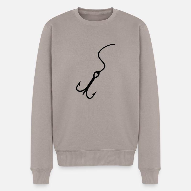 Fishing Fishhook - Männer Premium Bio Pullover - Taupe