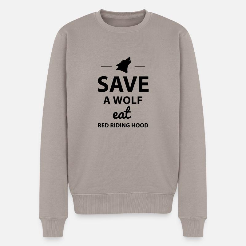 Save A Wolf - Pull Premium bio Homme - taupe