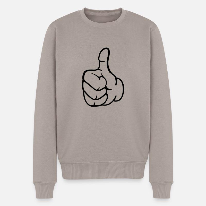 like_hand - Männer Premium Bio Pullover - Taupe