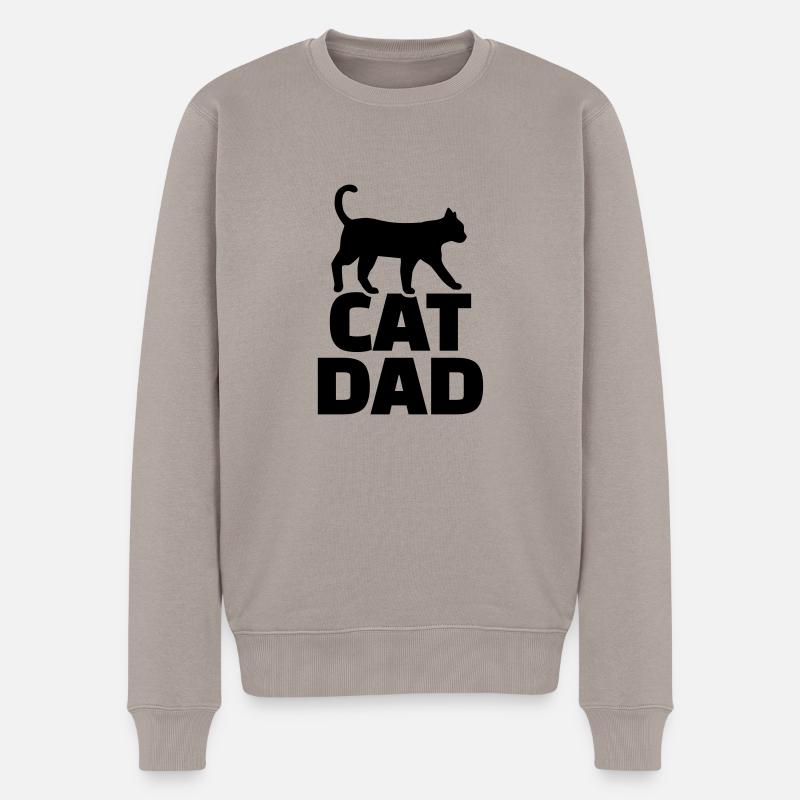 Cat Dad - Pull Premium bio Homme - taupe