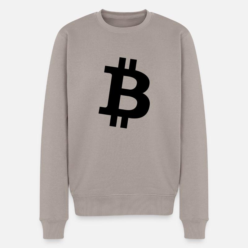 bitcoin Ƀ sign BTC - Männer Premium Bio Pullover - Taupe
