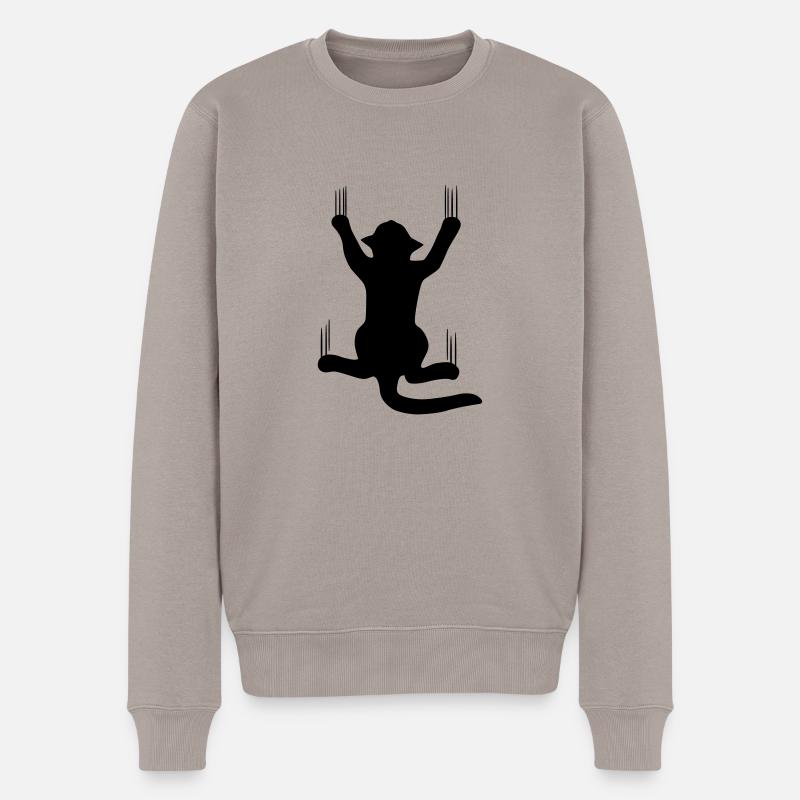 Chat Scratchy gratter animaux drôles de chat kitty - Pull Premium bio Homme - taupe