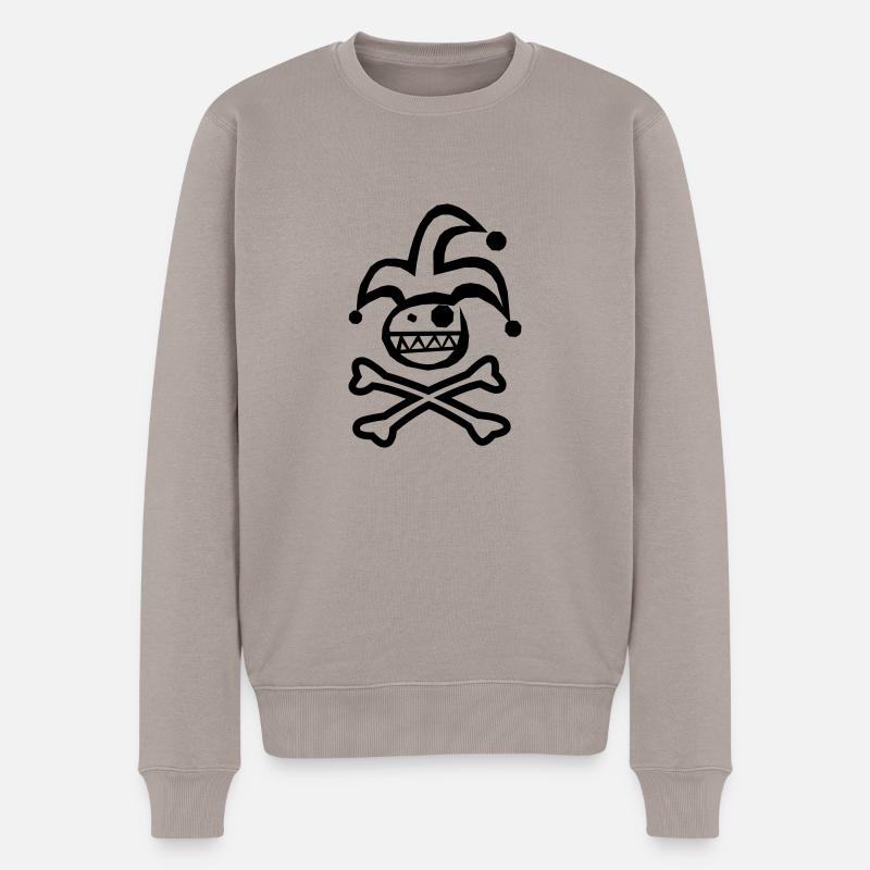 narrenpirat - Männer Premium Bio Pullover - Taupe