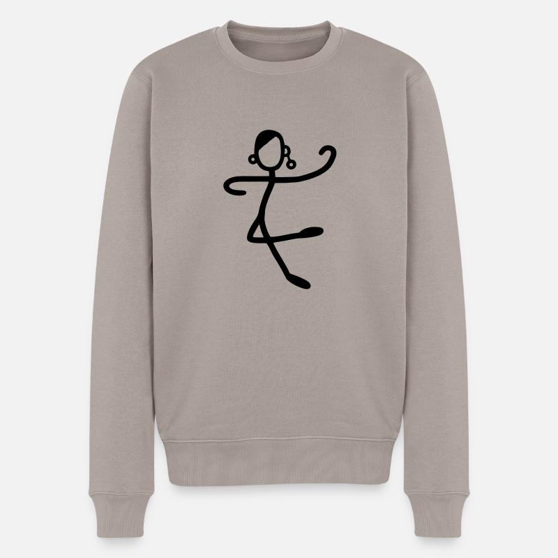 danseur abstrait - Pull Premium bio Homme - taupe