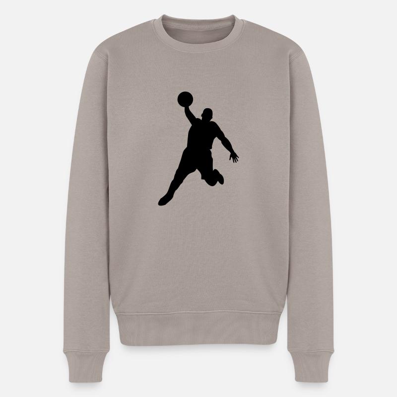 Basketball player - Männer Premium Bio Pullover - Taupe
