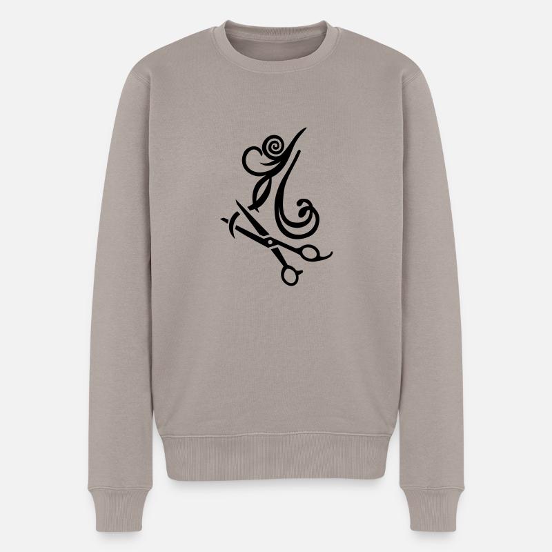 Friseur - Männer Premium Bio Pullover - Taupe