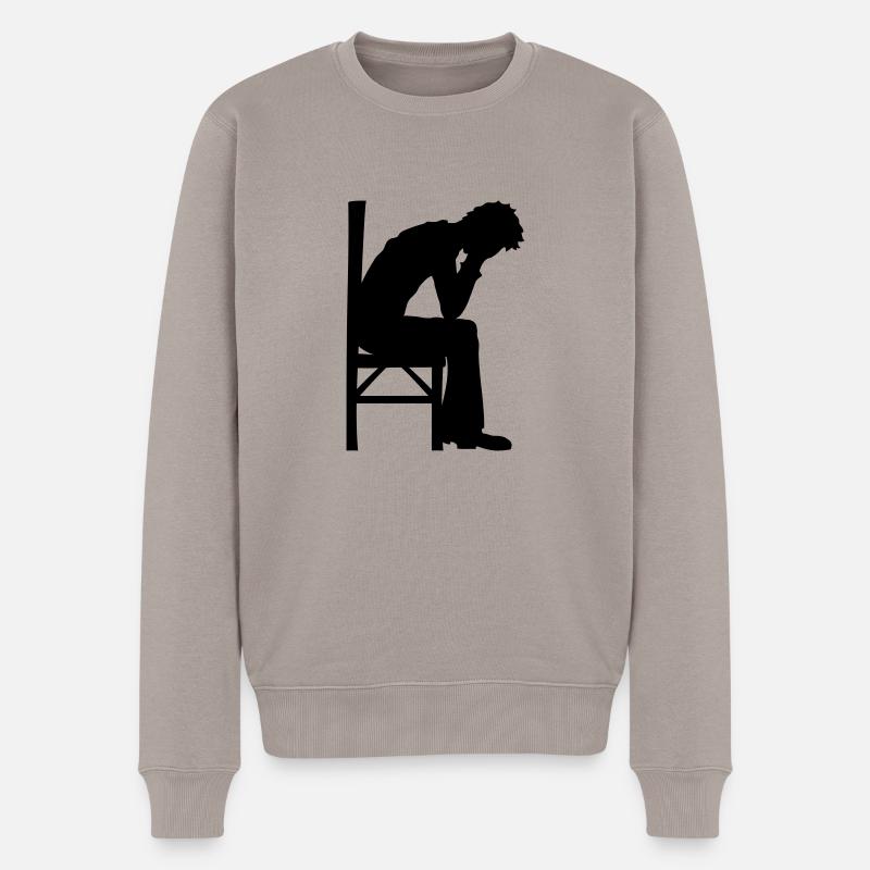 Conception sédentaire à la dépression - Pull Premium bio Homme - taupe