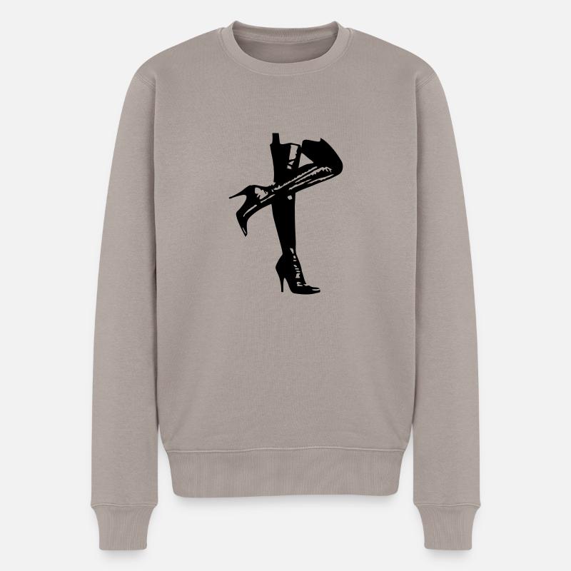 high heels - Männer Premium Bio Pullover - Taupe