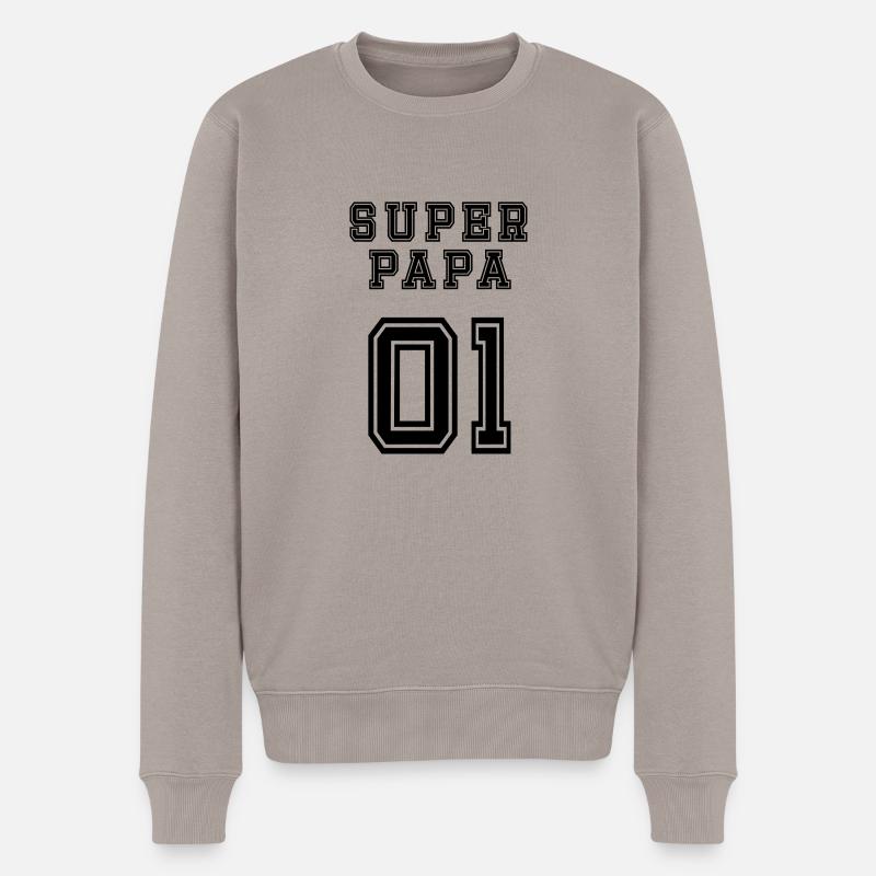Superpapa - Männer Premium Bio Pullover - Taupe