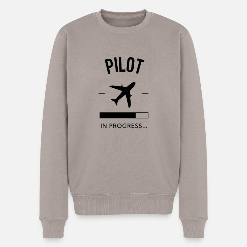 Pilot in progress - Männer Premium Bio Pullover - Taupe
