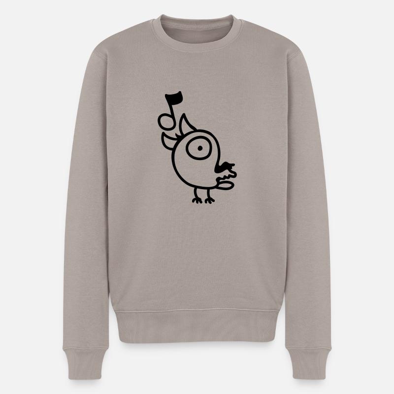 schreiender Vogel - line - Männer Premium Bio Pullover - Taupe