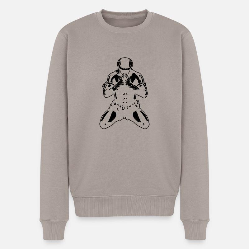 muay_thai_fighter04c - Pull Premium bio Homme - taupe